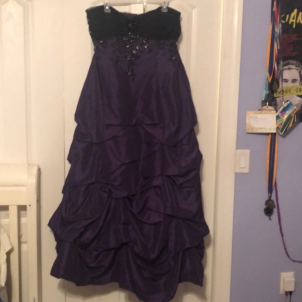 Purple and Black Prom dress.